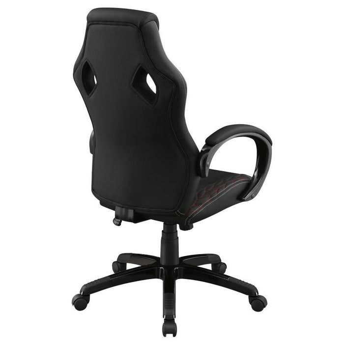 Carlos - Arched Armrest Upholstered Office Chair - Black Unique Piece Furniture