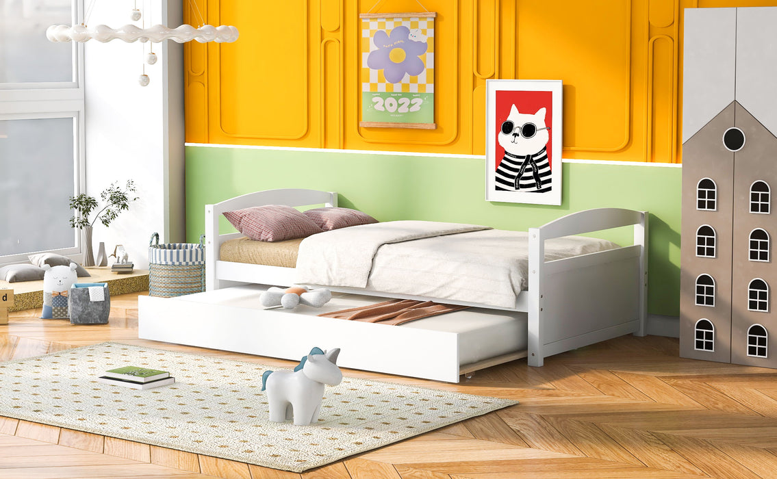 Twin Size Daybed With Trundle, White