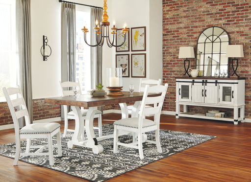 Valebeck - White / Brown - Rectangular Dining Room Table Unique Piece Furniture