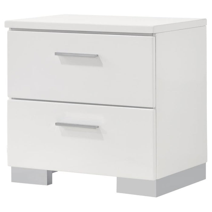 Felicity - 2-Drawer Nightstand - Glossy White Unique Piece Furniture