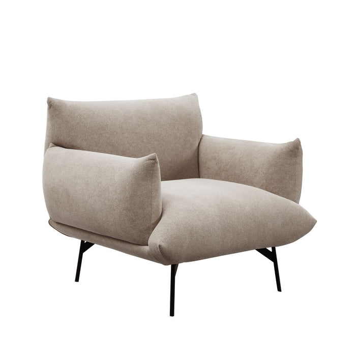 Oversized Living Room Accent Armchair Upholstered - Single Sofa Chair, Mid-Century Modern Comfy Fabric Armchair With Metal Leg For Bedroom Living Room Apartment