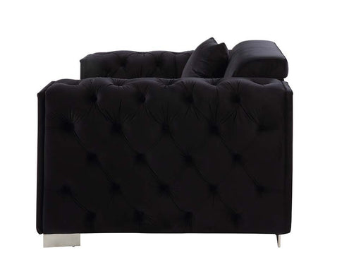Trislar - Loveseat - Black Velvet Unique Piece Furniture
