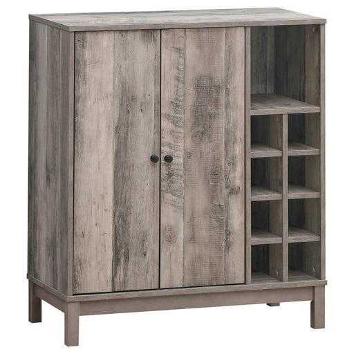 Cheyenne - 2-Door Wine Cabinet With Stemware Rack - Weathered Acacia Unique Piece Furniture
