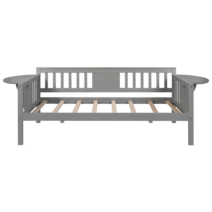 Twin Size Daybed, Wood Slat Support - Gray