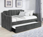 Kingston - Upholstered Twin Daybed With Trundle - Charcoal Unique Piece Furniture