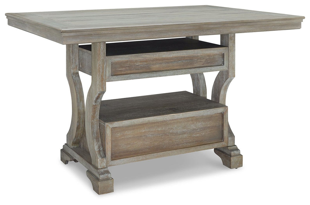 Moreshire - Bisque - Rectangular Dining Room Counter Table Unique Piece Furniture