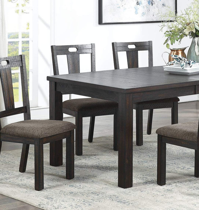Transitional Style 7 Piece Dining Room Set Dining Table W Leaf And 6X Side Chairs Dark Grey Finish Cushion Seats Kitchen Dining Furniture