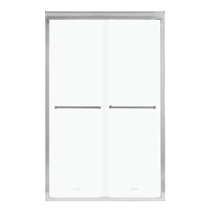 Shower Door 48" X 76"H Semi Frameless Bypass Sliding Shower Enclosure, Chrome