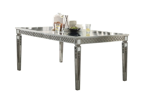 Kacela - Dining Table - Mirrored & Antique Silver Finish Unique Piece Furniture