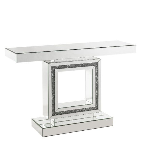 Noralie - Accent Table - Mirrored & Faux Diamonds - Wood - 32" Unique Piece Furniture