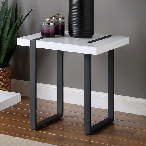 Eimear - End Table - White / Black Unique Piece Furniture