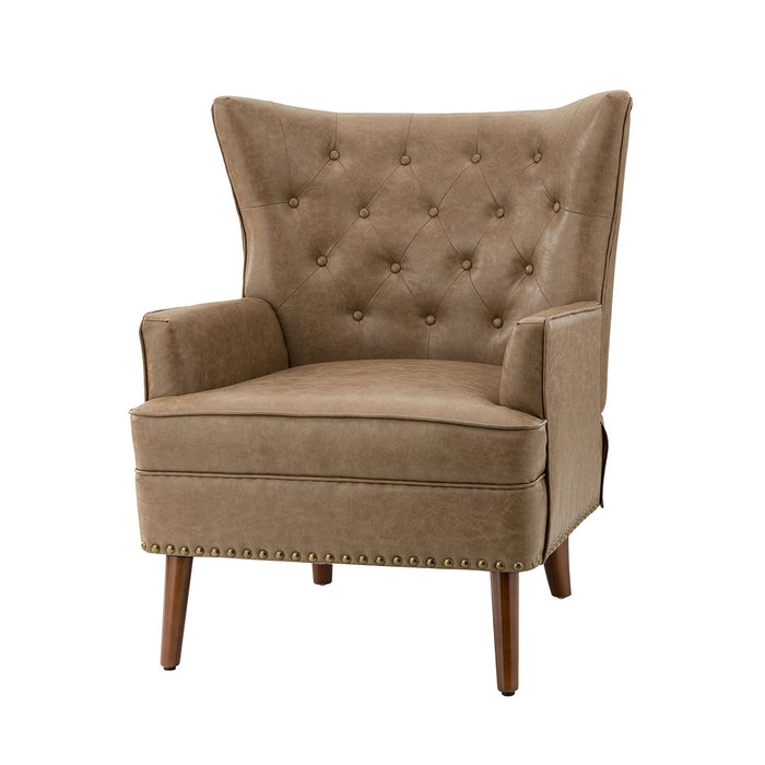Thessaly Vegan Leather Armchair - Taupe