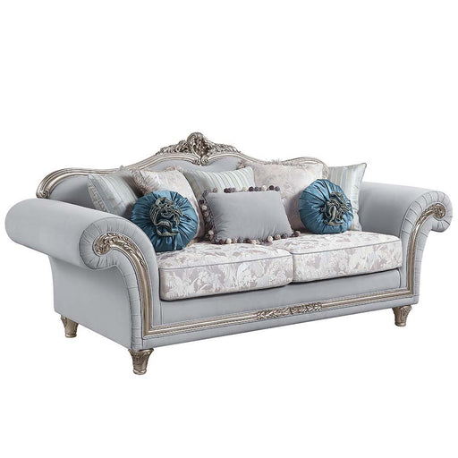 Pelumi - Sofa - Light Gray Linen & Platinum - Finish Unique Piece Furniture