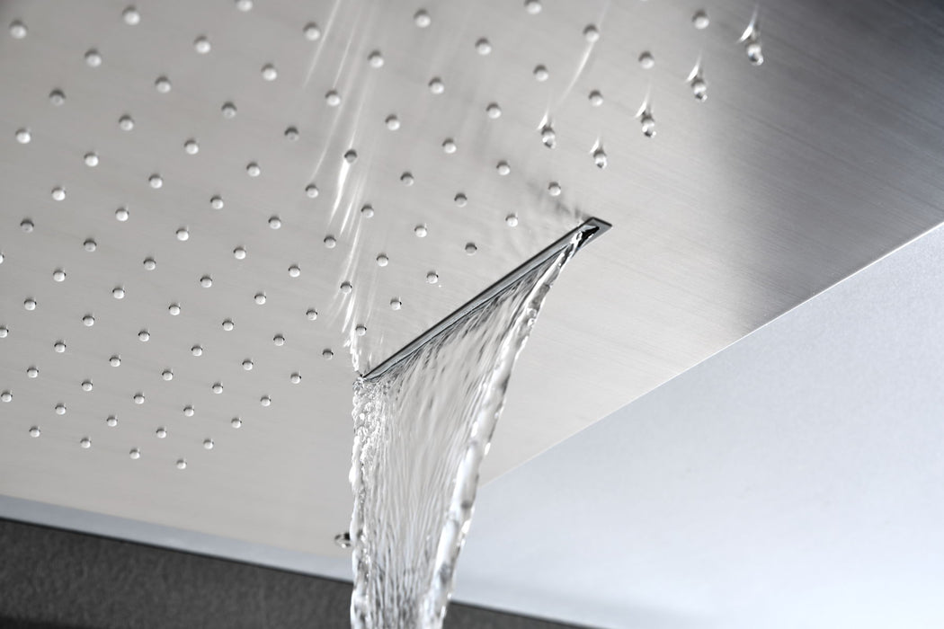 Inch Shower Head Multi Functions Showerheads Square Ceiling Mounted Bathroom, Waterfall Rainfall Shower Head High Pressure Bath Shower
