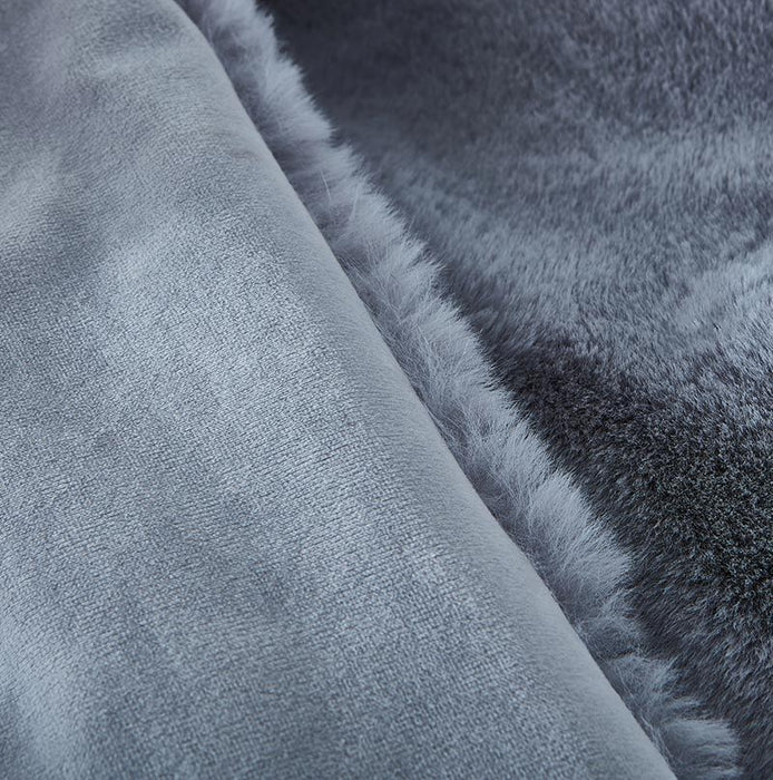 Cassilda Luxury Chinchilla Faux Fur Throw Blanket (50" X 60") - Gray