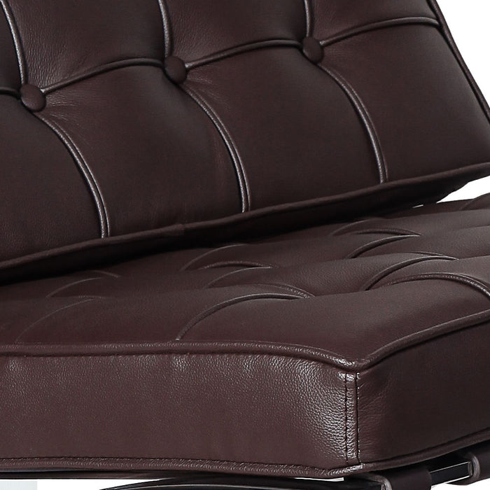 Mid - Century Foldable Lounge Chair - Dark Brown