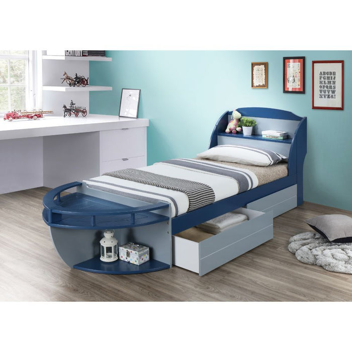 Neptune II - Twin Bed - Gray & Navy Unique Piece Furniture