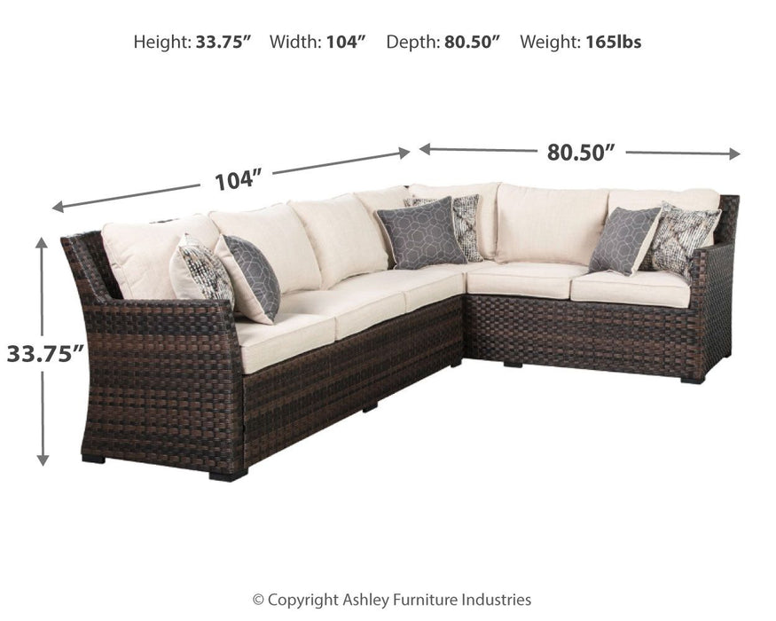Easy - Dark Brown / Beige - Sofa Sec/chair W/Cush (Set of 3) Unique Piece Furniture