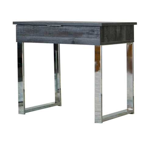 Aldine - Square 1-Drawer End Table - Dark Charcoal And Chrome Unique Piece Furniture