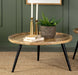 Zoe - Round Coffee Table With Trio Legs - Natural And Black Unique Piece Furniture