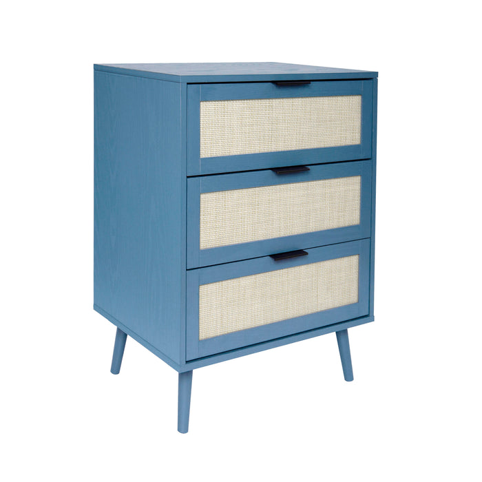 3 Drawer Cabinet, Suitable For Bedroom, Living Room, Study - Blue
