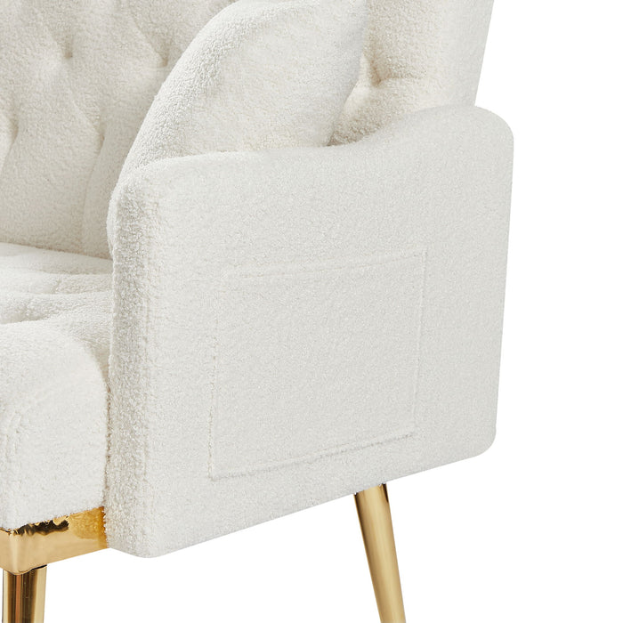 Cream White Teddy Fabric 2 Seater Sofa