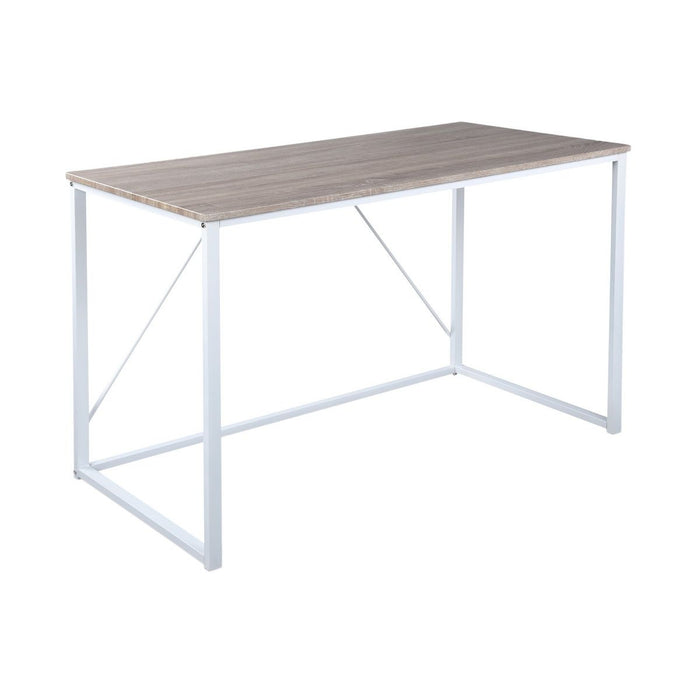 Computer Desk Modern Writing Desk, Simple Study Table, Industrial Office Desk, Sturdy Laptop Table For Home Office, Oak / White