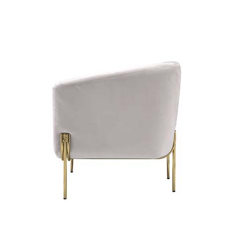 Carlson - Accent Chair - Beige Velvet & Gold Unique Piece Furniture