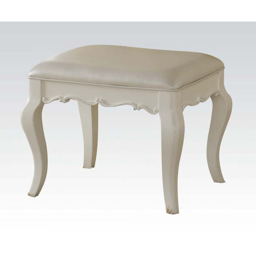 Edalene - Vanity Stool - PU & Pearl White Unique Piece Furniture