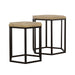 Adger - 2 Piece Hexagon Nesting Tables - Natural And Black Unique Piece Furniture