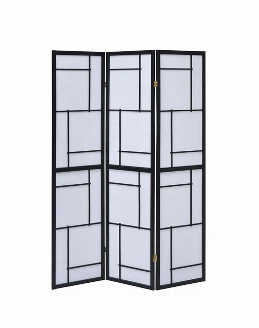 Damis - 3-Panel Folding Floor Screen - Black And White Unique Piece Furniture