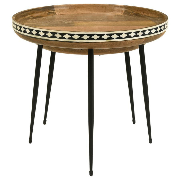 Ollie - 2 Piece Round Nesting Table - Natural And Black