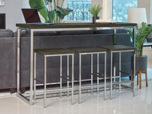 Cassidy - 4 Piece Rectangle Counter Height Set - Dark Oak And Chrome Unique Piece Furniture