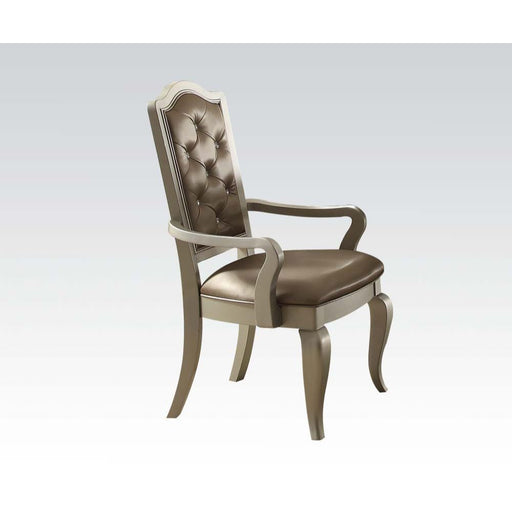 Francesca - Chair (Set of 2) - Silver PU & Champagne Unique Piece Furniture