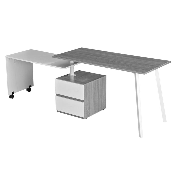 Techni Mobili Rotating Multi Positional Modern Desk, Gray