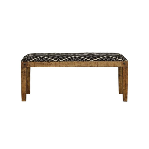 Lamont - Rectangular Upholstered Bench - Natural And Navy Unique Piece Furniture
