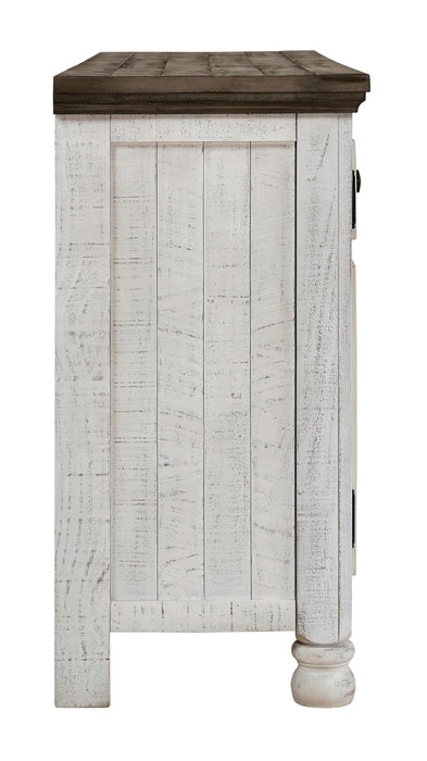 Havalance - Brown / Beige - Extra Large TV Stand - 4 Doors Unique Piece Furniture