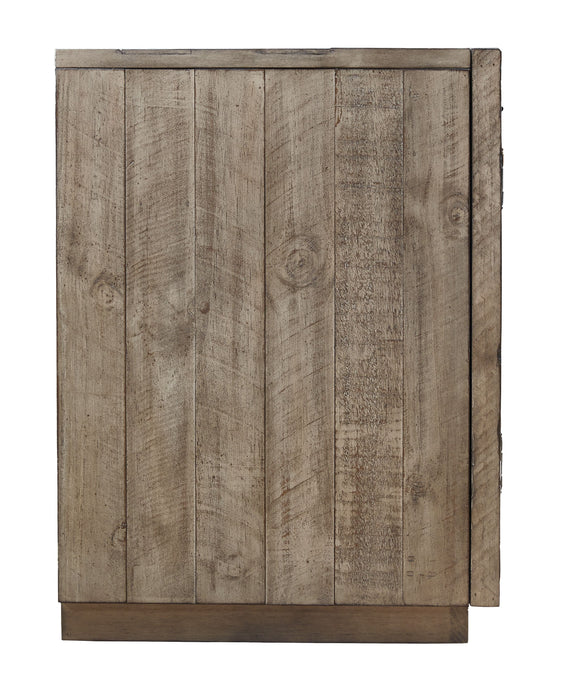 Krystanza - Weathered Gray - TV Stand With Wide Fireplace Insert Unique Piece Furniture