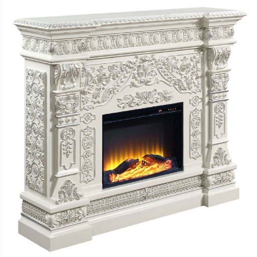 Zabrina - Fireplace - Antique White Finish Unique Piece Furniture