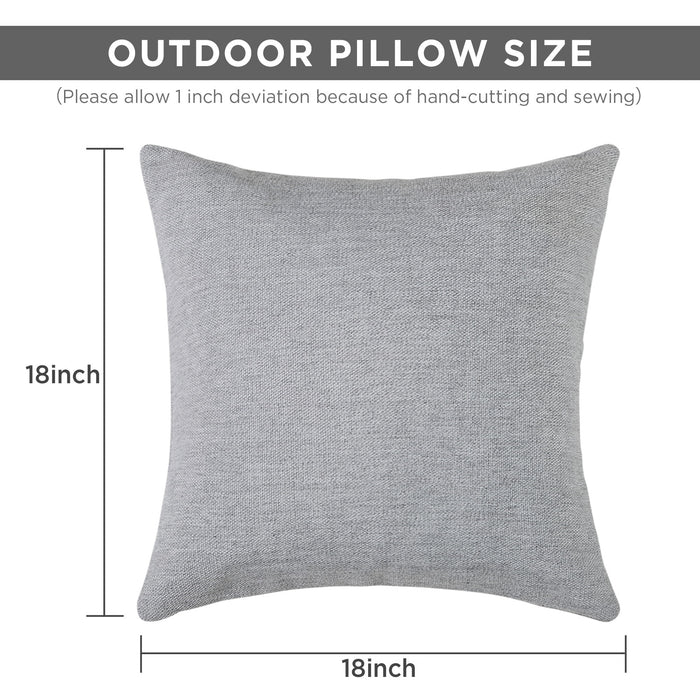 Pack Of 2 Outdoor Yarn Dyed Pillow, 18" X 18", Grey