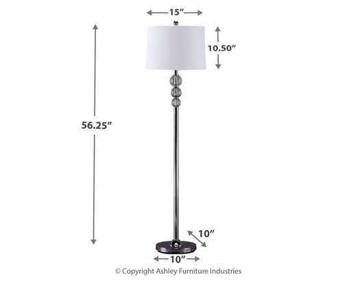 Joaquin - Clear / Chrome Finish - Crystal Floor Lamp Unique Piece Furniture