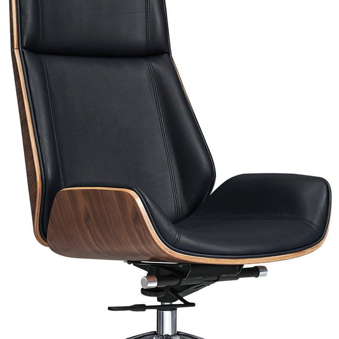 Office Chair Genuine Leather - Black