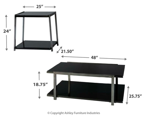 Rollynx - Black - Occasional Table Set (Set of 3) Unique Piece Furniture