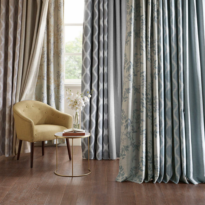 Printed Ikat Blackout Patio Curtain - Taupe
