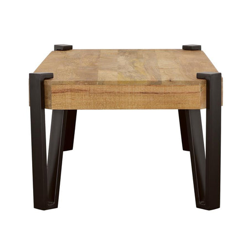 Winston - Wooden Rectangular Top Coffee Table - Natural And Matte Black Unique Piece Furniture
