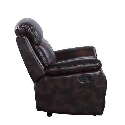 Perfiel - Recliner - 2 Tone Dark Brown Top Grain Leather Unique Piece Furniture