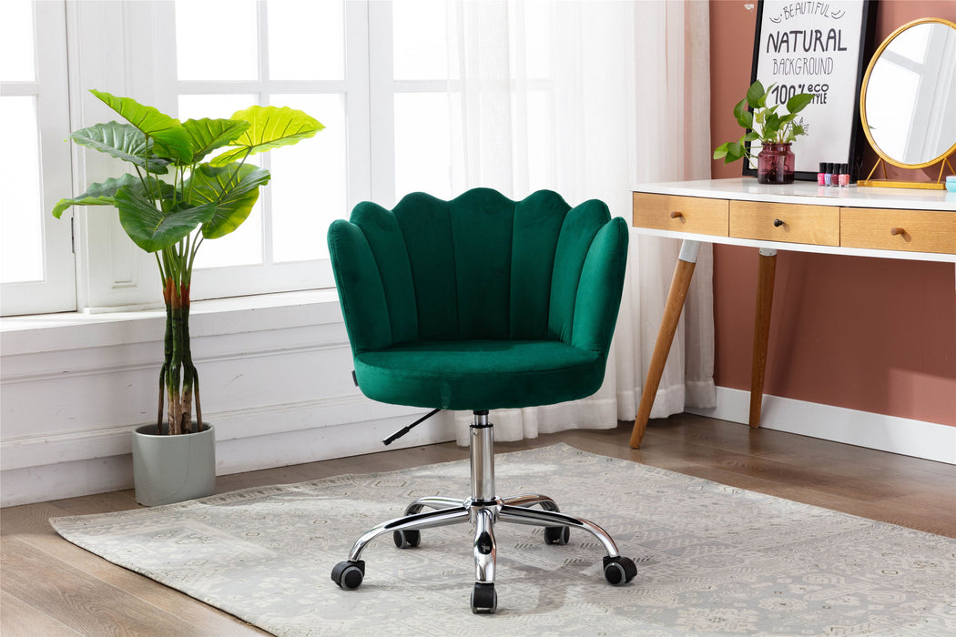Coolmore Swivel Shell Chair For / Bed Room, Modern Leisure Office Chair Green