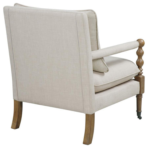Dempsy - Upholstered Accent Chair With Casters - Beige Unique Piece Furniture
