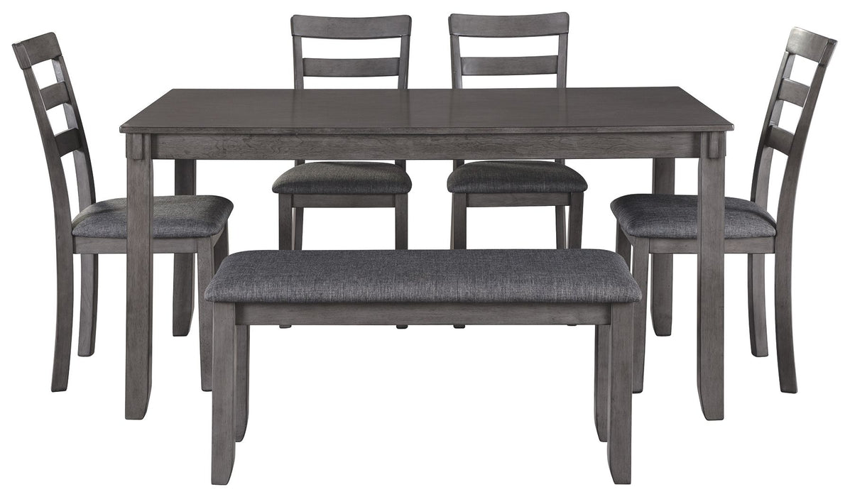 Bridson - Gray - Rect Drm Table Set (Set of 6) Unique Piece Furniture
