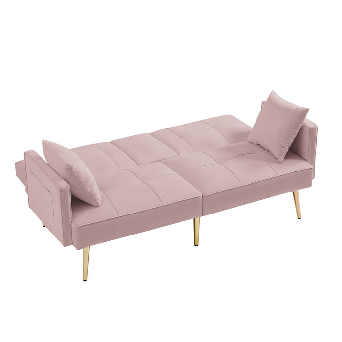 Pink Velvet Sofa Bed